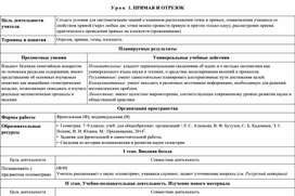 Технологическая карта по геометрии для 7 класса "Прямая и отрезок"