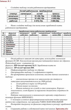 Обложка для материала Электронная таблица Microsoft Excel