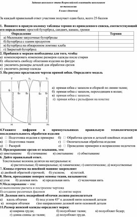 Обложка для материала Школьный этап олимпиады по технологии
