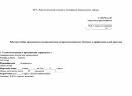 Рабочая программа по дисциплине " Технология продаж и продвижения продукта"