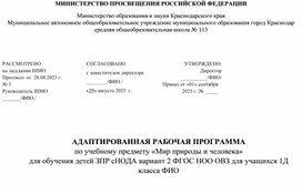 Обложка для материала АООП НОО "Мир природы и человека"
