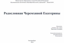 Проект на тему: "Моя родословная"