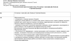 Согласные  звуки [ф], [ф,], буква ф. Строчная буква ф (комбинированный урок чтения и письма )