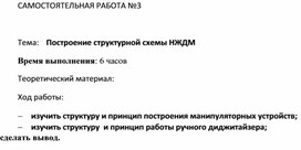 Обложка для материала Самостоятельная работа по теме Построение структурной схемы НЖДМ