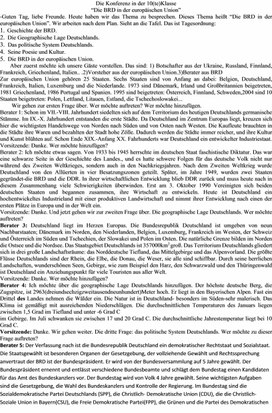 Обложка для материала Die Konferenz in der 10(te)Klasse “Die BRD in der europäischen Union”