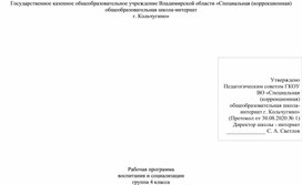 Рабочая программа  воспитания и социализации группа 4 класса