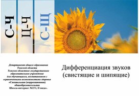 Обложка для материала Дифференциация звуко (Свистящие и шипящие) Титульный лист