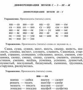 Обложка для материала ДИФФЕРЕНЦИАЦИЯ   ЗВУКОВ  С — З — Ш — Ж