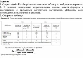 Обложка для материала Электронная таблица Microsoft Excel