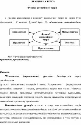 Обложка для материала ЛЕКЦИЯ НА ТЕМУ:  Функції економічної теорії