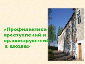 Обложка для материала Профилактика преступлений и правонарушений