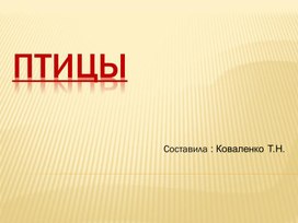 Презентация "Птицы" для детей дошкольного возраста