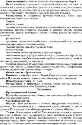 Обложка для материала Работа с соломкой. Конструирование. Пауки