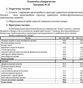 Обложка для материала Економіка підприємства Завдання № 25