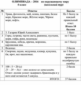 Обложка для материала ответы окр мир олимпиады 4 класс