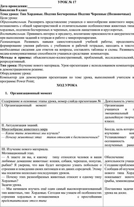Обложка для материала Учебное пособие для 8 класса.Тип Хордовые. Подтип Бесчерепные.