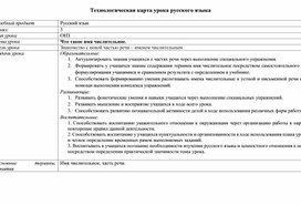 Технологическая карта урока по русскому языку. 3 класс. Имя числительное.