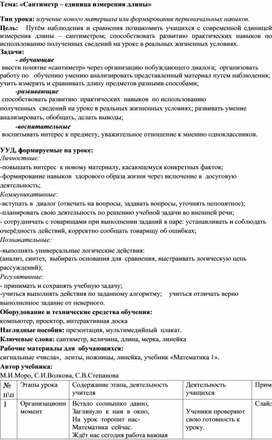 Обложка для материала "Сантиметр-единица длины"