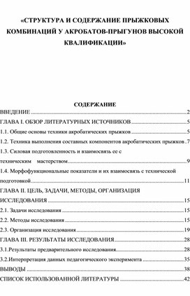 Обложка для материала «СТРУКТУРА И СОДЕРЖАНИЕ ПРЫЖКОВЫХ КОМБИНАЦИЙ У АКРОБАТОВ-ПРЫГУНОВ ВЫСОКОЙ КВАЛИФИКАЦИИ»