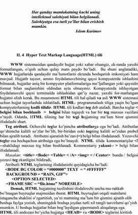 Hyper Text Markup Language(HTML) tili