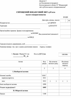 Обложка для материала Спрощений фінансовий звіт суб’єкта малого підприємництва