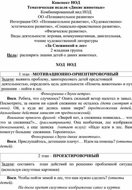 Обложка для материала Методическая разработка НОД "Как дикие животные готовятся к зиме" для 2 млд гр.