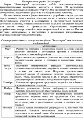 Обложка для материала Планирование в фирме "Амэлектрик"