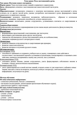 Обложка для материала Роль местоимений в речи