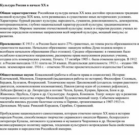 Обложка для материала "Культура России начала 20 века"