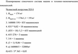Обложка для материала Планирование списочного состава машин и технико-экономических показателей: Челюстной погрузчик ПЛ-1