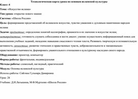 Обложка для материала Технологическая карта по основам исламской культуры. ОРКСЭ