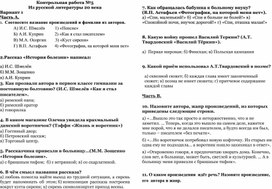 Контрольная работа по литературе на тему "Литература 20 века"