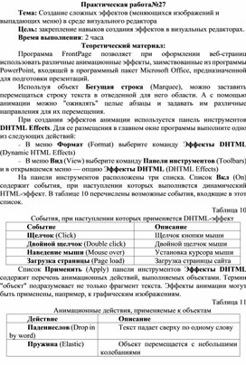 Обложка для материала Создание сложных эффектов (меняющихся изображений и выпадающих меню) в среде визуального редактора