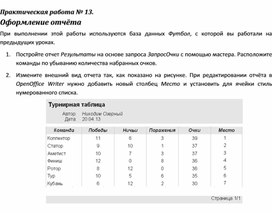 Обложка для материала Практическая работа № 13.	 Оформление отчёта