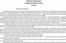Обложка для материала Рабочая программа  по физической культуре