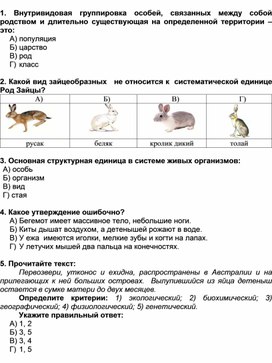 Олимпиада биология 11 класс