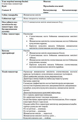 Обложка для материала Алгебра_8сынып_Статистика элементтері_Жинақталған жиілік_№3 сабақ әзірлемесі