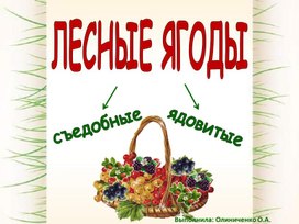 Презентация для детей старшего возраста "Ягоды"