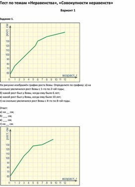 Обложка для материала Тест по темам «Неравенства», «Совокупности неравенств» 6 класс