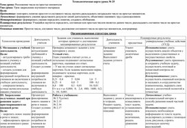 Обложка для материала Технологическая карта урока № 25 Тема урока: Разложение числа на простые множители