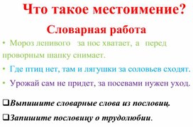 Урок русского языка "Что такое местоимение?"