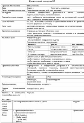 Обложка для материала чисел с разными знаками_Разработка_урока