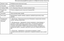 Технологическая карта урока "Пейзаж - большой мир" 6 кл. ИЗО