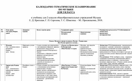 Обложка для материала КТП по музыке - 2 класс