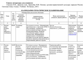 КАЛЕНДАРНО-ТЕМАТИЧЕСКОЕ ПЛАНИРОВАНИЕ