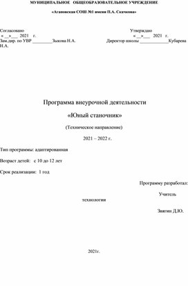 Обложка для материала Программа внеурочной деятельности по предмету Технология ( мальчики ) 102 часа.