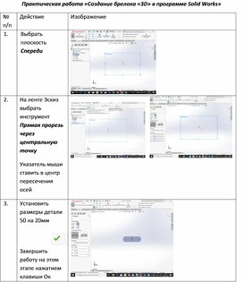 Обложка для материала Практическая работа «Создание брелока «3D» в программе Solid Works»