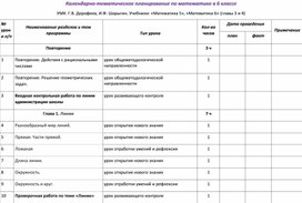 Календарно-тематическое планирование по математике в 6 классе