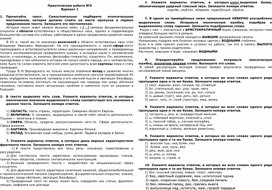 Практическая работа по русскому языку по теме "Подготовка к ЕГЭ"