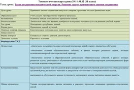 Технологическая карта уроков 29,30; 10 класс. "Решение задач по теме "Закон сохранения энергии".